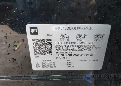 2023 Chevrolet Traverse High Country from USA, damaged, VIN 1GNEVNKW4PJ112141